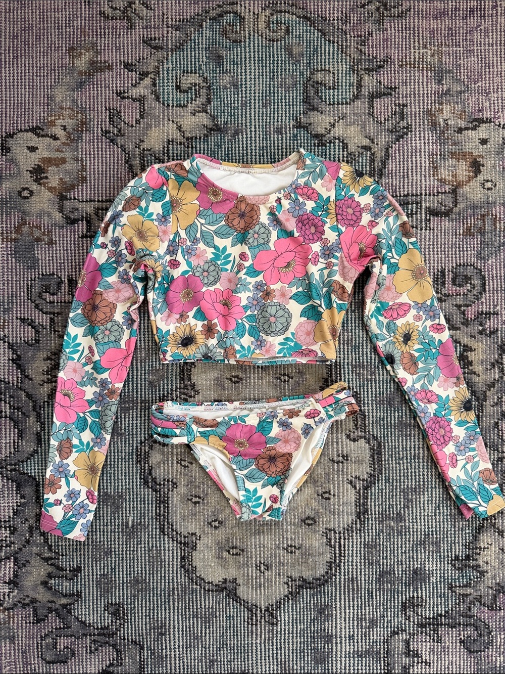 O'Neill Girls Floral Long Sleeve Bikini Set